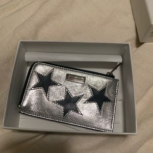 Stella McCartney Silver Black Star Card Holder